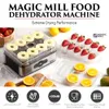 Magic Mill Dehydrator | 5 Suszarki z tacą ze stali nierdzewnej w stosy z cyfrowym regulowanym timerem Kontrola temperatury - Elektryczny konserwator żywności dla owoców,