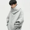 Autumn Ninja Streetwear Turtleneck Hoodies for Men Letter broderade Hip Hop Fashion Sweatshirts Y2K Vintage Fleece Hoody 240315