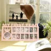 Frames Infant Erstes Jahr Bilderrahmen Baby Meilenstein Photo Frame "My First Year" Bilder Zeigen Sie wachsendes Speicher Geschenk 12 Monate