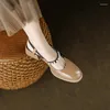 Robe chaussures 2024 femmes sandales en cuir naturel 22-25cm peau de vache en peau de mouton boucle Mary Jane mode été