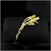 Pines Broches 1707 Broche de trigo brillante dorado Planta elegante de lujo Cor Exquisito Accesorios de traje de alta gama para mujeres Ropa Joyería D OTMF2