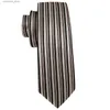 Neck Ties Neck Ties Fashion Designer Gold Striped Men Tie Gold Brooches Silk Tie Handkerchief Set Neck Tie For Men Groom Gift Business Barry.Wang Y240325