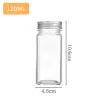 Jars 12Pcs/Set Seasoning Jars Square Glass Spice Bottle With Bamboo Lid Salt Pepper Shakers Spice Storage Jar Kitchen Accessories