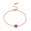 Anklets Anklet Armband för kvinnor Minimalistiska sommarstrandtillbehör Simple Square Rose Gold Color Crystal Jewelry A031