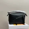 Loes designer quebra-cabeças sacos de alça superior para mulheres padrão geométrico bolsa de couro senhora bolsa de luxo crossbody sacos de ombro