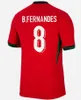 2024 Ronaldo Joao Felix 포르투갈 축구 유니폼 2024 Ruben Neves Fortuguese Football Shirt Bernardo Bruno Fernandes Camisa de Futebol 남자 키트 어린이 장비