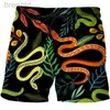 Herren-Shorts, Herren-Shorts, niedliche Schlange, 3D-gedruckte Shorts für Herren und Kinder, Y2k-Bohemian-Stil, lässige Shorts, Sommer, super coole Herren-Schwimmsport-Strandshorts 24325