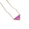 Letter woman jewelry designer necklace triangular signature pendant plated gold thin necklaces jewelry universal pink cool gift zl191 H4