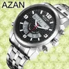 6 11 nouvelle montre Azan numérique à double fuseau horaire en acier inoxydable 3 couleurs Y19052103311r