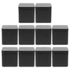 Opslagflessen 10 stuks Blik Klein Vierkant Draagbaar Metaal Kan Set 10 stuks (zwart) Containers Snoep Koekjestrommel Koffer Theeblaadjes Blikken