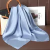 Scarves Satin Square Scarf Print Hair Ribbon Fashion For Women Neckerchief Bandana Solid Colors Shawl Headband