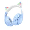 HOCO W42 Casques Bluetooth avec oreilles de chat 5.3 Sans fil Son stéréo de haute qualité Écouteurs portables pliables Casque stéréo de sport intra-auriculaires Avec emballage de vente au détail