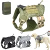 Harnais Harnais tactique pour chien avec poignée et laisse pour chien, accessoires militaires de marche pour chiens de taille moyenne et grande, harnais pour chiot