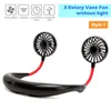 Handvrije nekventilatoren Fans Fans Oplaadbare sport USB Hangende draagbare graad dubbele koeling draagbare persoonlijke 360 nekbandaanpassing hoofd Lazy QBTQ