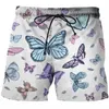 oversized Exquisite Carto Butterfly Male Shorts Beach Short Bermuda Shorts for Men Sweatpants Casual 3D Print Summer Unisex a7Hk#