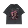 T-shirt a maniche corte lavate e usurate più vendute, incantesimi anime, Battle Back, top oversize di High Street americani