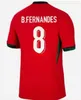 2024 Portugal Jerseys de futebol Ronaldo 24 25 CR7 DANILO camisa de futebol BRUNO FERNANDES JOAO FELIX RUBEN RAFA LEAO JOAO CANCELO Men Kids kit manga comprida versão jogador