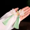 Hårklipp Flower Vintage Tassel Hairpin for Girl Chinese Han Costume Accessories 2024 Classic Barrettes Jewelry