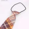 Neck Ties Neck Ties Rubber Ties For Boys Girls Fashion Shirt Plaid Neck Tie Children Small Tie Simple Check Student Necktie For Party Tie Gravata Y240325