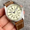 Zegarek do nurkowania 20BAR vintage pilot mechaniczny męski S NH35 MOVT Cream White Dial Zielona Zielona Super Lumen Vintage CLOCKCC24325