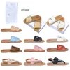 Designer Sandaler Luxury Women's Woody Clogs Mule Flat Sandals Slide Letter Loafers Tisters Women's Pink Slippers Summer Beach Platform Canvas HerringBone Shoes