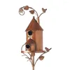 Tuindecoratie Buiten Metalen Vogelhuis Decoratie Vogelhuisjes Voor Buiten Met Paalpaal Yard Decor