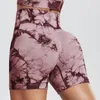 Shorts femininos push up ginásio esporte mulheres sem costura verão fitness tie-dye ciclismo