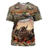 Nowa letnia dżungla Outdoor Camo Camo Men's Szybka koszulka Duże Rozmiar Lose Lose krótkie rękodzie