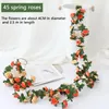 Flores decorativas artificial videira parede pendurado branco rosa plantas falsas para festa de casamento diy decoração de casa