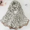 Sarongs Plaid Women Foulard Elegancki szyfon georgette bandana szalik letni plaż