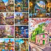 Number Landscape Cartoon City Paris Coloring By Numbers Painting Set Acrylic Paints 40*50 Paiting By Numbers For Children Handicraft
