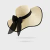 Bérets Type chapeau de paille femmes été crème solaire soleil frais bassin extérieur parasol grand bord plage