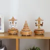 Scatole Kawaii Zakka Carousel Musical Boxes Music Box Crafoglio in legno Retro Retro Regola Retro Accessori per la decorazione della casa vintage