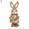 Décoration de lapin de pâques, joli avec vêtements, herbe de quenouille, Festival de pâques, ornement de table, faveurs de pâques, 240318