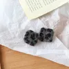 Orecchini pendenti Stampa leopardata Geometrica a forma di cuore Materiale in velluto Bottone Tendenza Lusso Casual Tutto-abbinamento per le donne