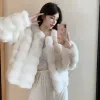 Womens Fur Faux 2023 Winter Fashion Coat Women Korea Warm Feather Coats Cardigan Short Outercoat Lady Elegant Outfits XC100 Drop Deliv Otpdj