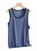 Plus Size Nieuwe Ijs Zijde Klassieke Tank Tops Mannen Sleevel Shirt Zwart Blauw Tees All-Match Heren sneldrogende T-shirt 8xl 7xl 6xl q7v6 #