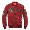 Rouge Automne Pilote Veste En Cuir Hommes Style Militaire En Peau De Mouton Naturel Slim Fit Aviati Véritable Manteau En Cuir v35B #