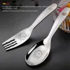 Dinnerware Sets Children's Spoon Fork Set 316 Stainless Steel Color Sculpture Cartoon Animal Small Dessert Comfortable To Hold