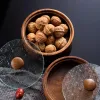 Bocaux de style japonais, assiette de fruits en verre de fleur de bégonia, assiette de fruits en noyer, assiette de fruits créative pour la maison, assiette de fruits, boîte de décoration de dessus de Table