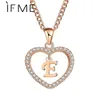 Anhänger Halsketten Initial E Buchstabe Herz Kristall CZ Anhänger Frauen Statement Charms Gold Silber Farbe Kragen Choker Schmuck Geschenk524667135