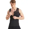 Mannen Body Sha Ondergoed Rits Borst Abdominale Sha Bodysuit Mesh Vest Ademend Afslanken Tank Top Mannelijke Kleding O7Nq #