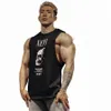 Gym Sports Fitn Men's Tank Top Cott em torno do pescoço solto oversized sleevel T-shirt Outdoor Basketball Training Tank Top c6Gp #