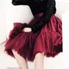 Skirts Elegant Burgundy Tulle Short Women Plus Size Puffy Custom Made 2021 See Through Sheer Skirt Knee Length Mini Formal Dress