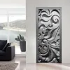 Adesivos 3d papel de parede na parede cor preta vinil porta decoração casa flor mulher alívio mandala deur adesivos autocollant porte