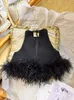 Women Tanks Camis 2024 Spring Black Womnes Tops Designer Feathers Backless Sleveless Mini Y Prom 31702 Drop dostarczenie odzież Otnjk