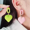 Dangle Earrings Colorful Heart For Women Retro Autumn And Winter Simple Sweet Buckle Design Acrylic Party Wedding Jewelry