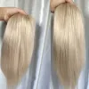 Toppers 18 "20" popiół blond ludzkie włosy peruka dla kobiet toupee 16*18 cm oddychająca mono baza pu z klips