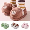 Autumn Winter Children Cotton Slippers For Girls Boys Cute Cartoon Baby Flip Flops Plus Velvet Warm Kids Anti-Slip Home Shoes 240311