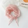 Foulards Triangle Dentelle Visage Cheveux Tête Wrap Écharpe Femmes Accessoires Cou Décoration Cravate Mouchoir Bandeau Châle Blanc INS